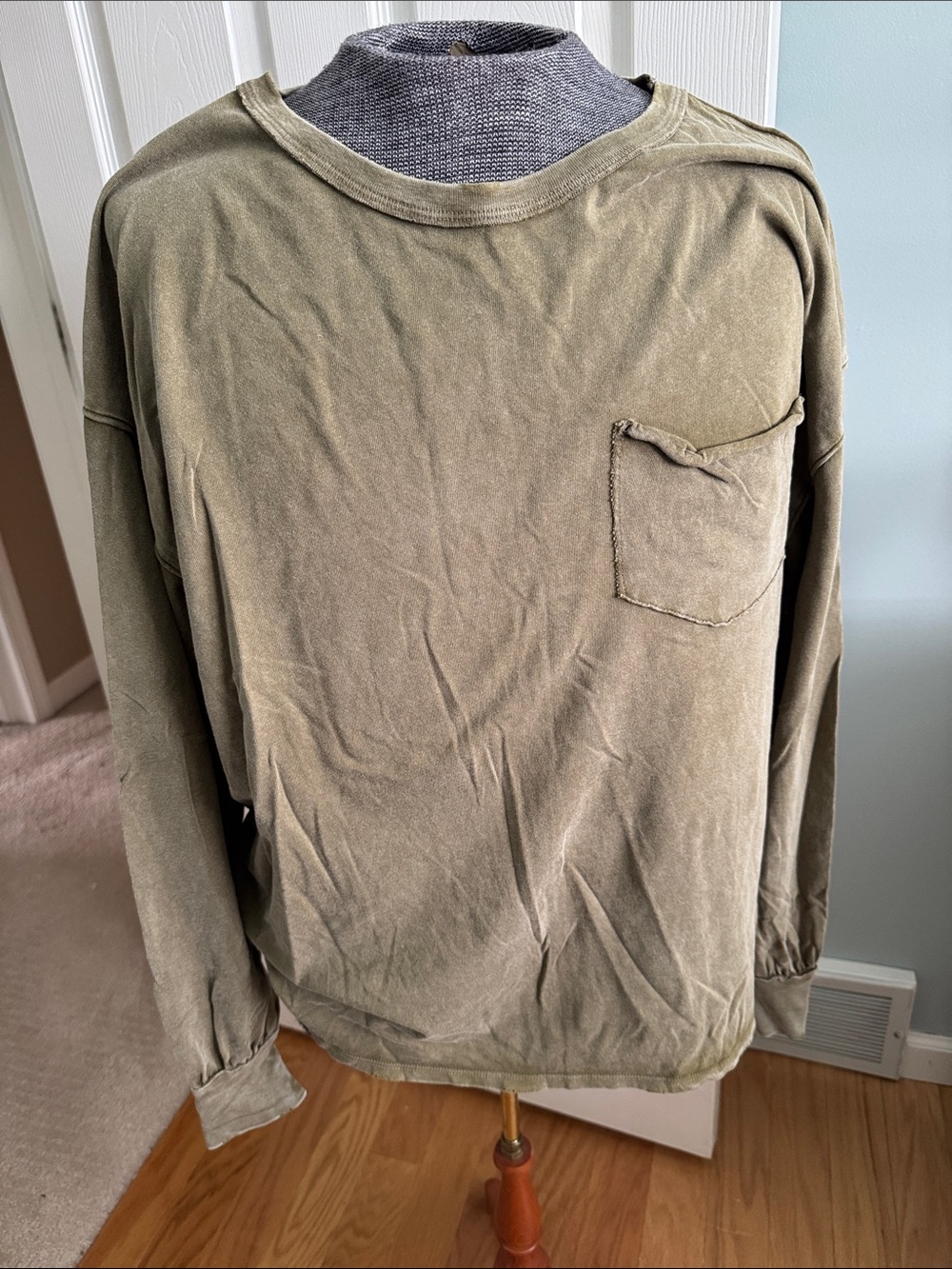 We The Free Olive Green Long-Sleeve Pocket Tee